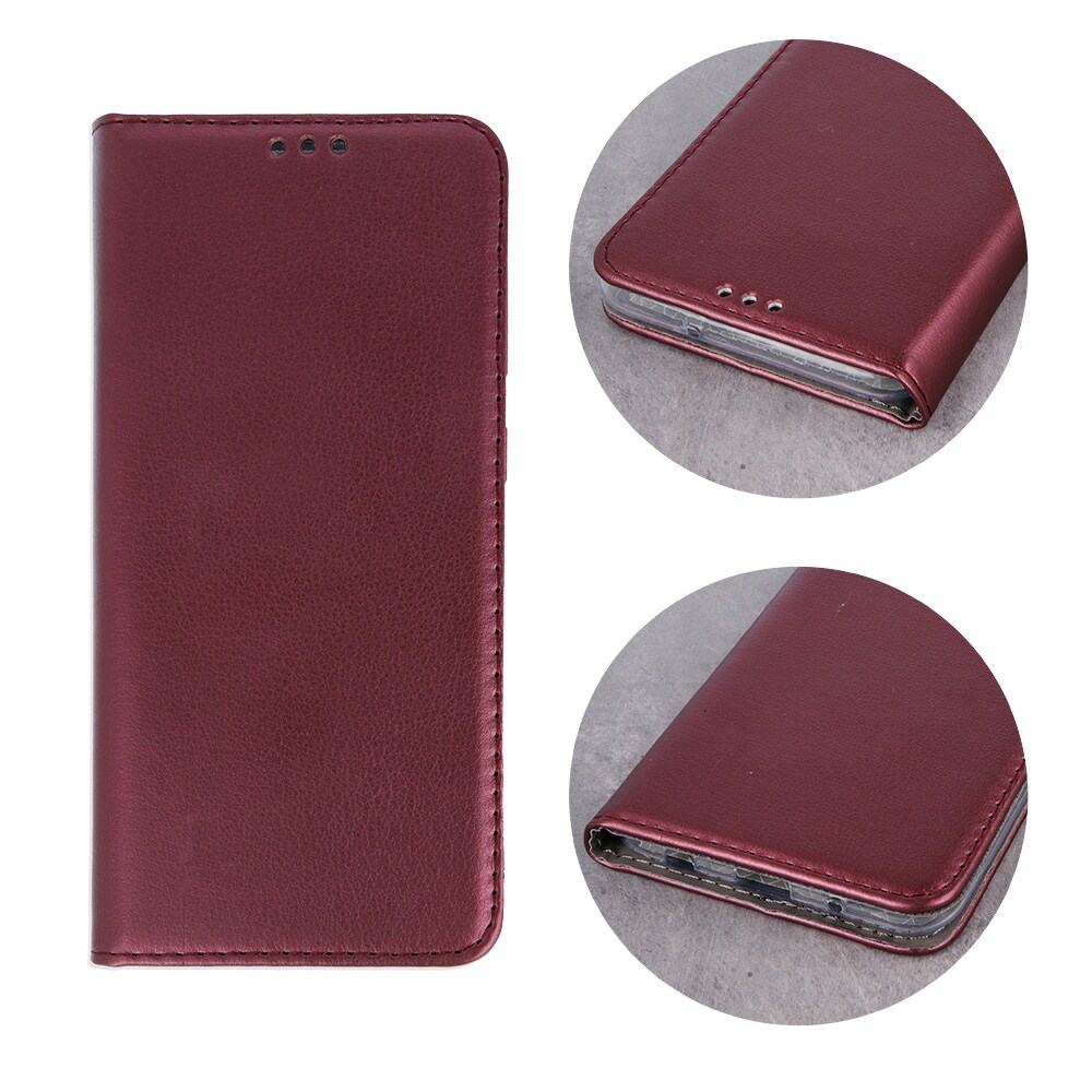 Flip-etui med stativ til iPhone 17 Pro / 18 Pro – Vindrød / Lommebok-etui / Mobiletui