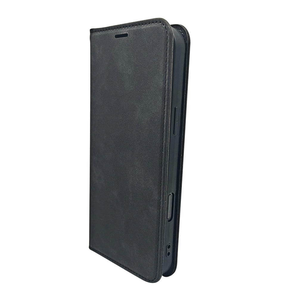 Smart Suede-etui til iPhone 17/18 Pro Max – Svart / Lommeboketui / Flip-etui
