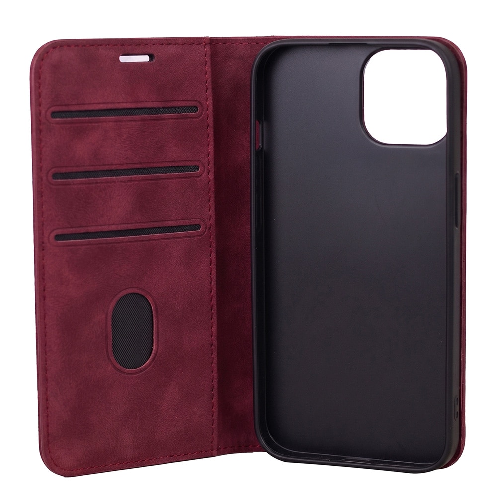Smart Suede-etui til iPhone 17/18 Pro Max – Rødbrun / Lommeboketui / Flip-etui