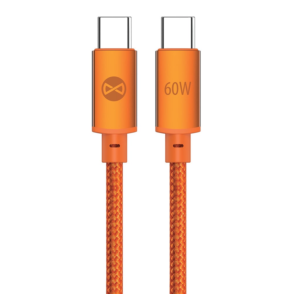 Forever Vibe USB-C-kabel 1 m 60 W – oransje / Hurtigladekabel / USB-C-datakabel