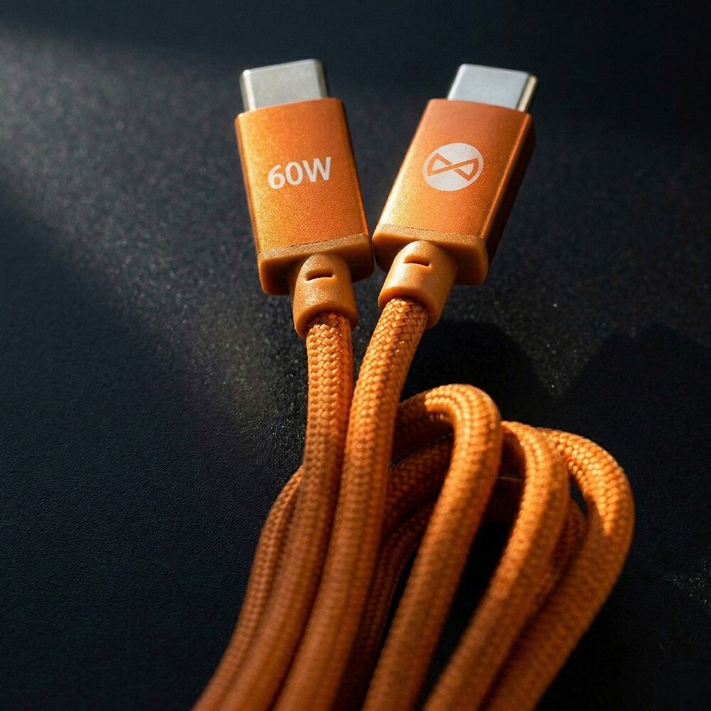 Forever Vibe USB-C-kabel 1 m 60 W – oransje / Hurtigladekabel / USB-C-datakabel