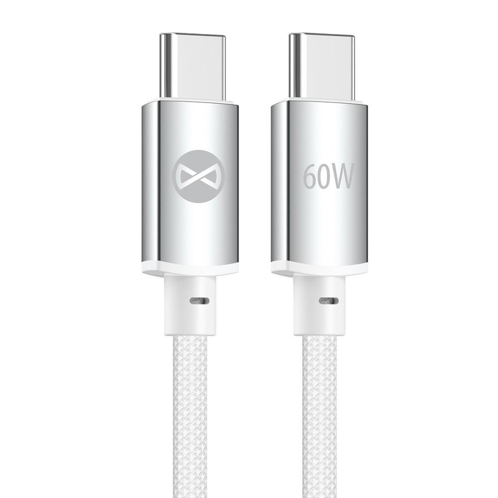 Forever Vibe USB-C-kabel 1 m 60 W – Sølv / Hurtigladekabel / USB-C-datakabel
