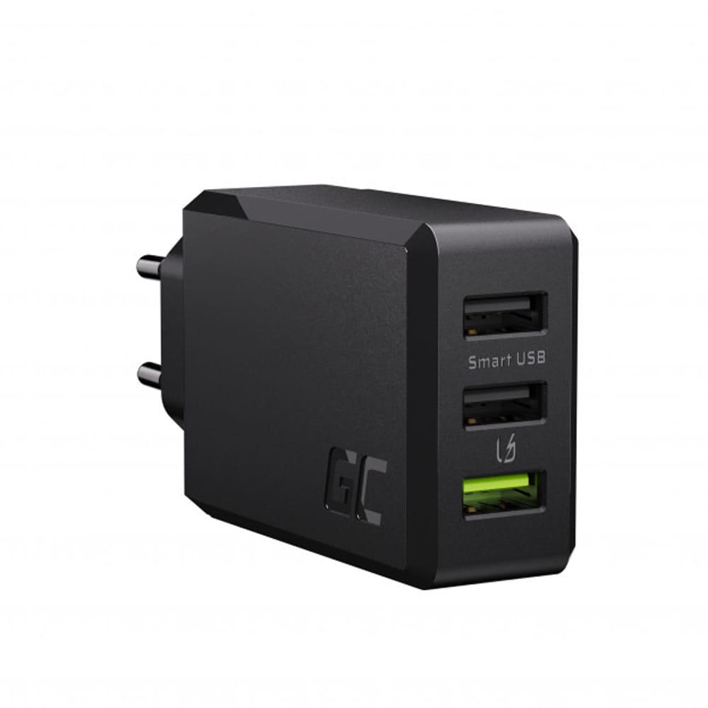 Green Cell ChargeSource 3 vegglader med 3xUSB 30 W / USB-lader / hurtiglader