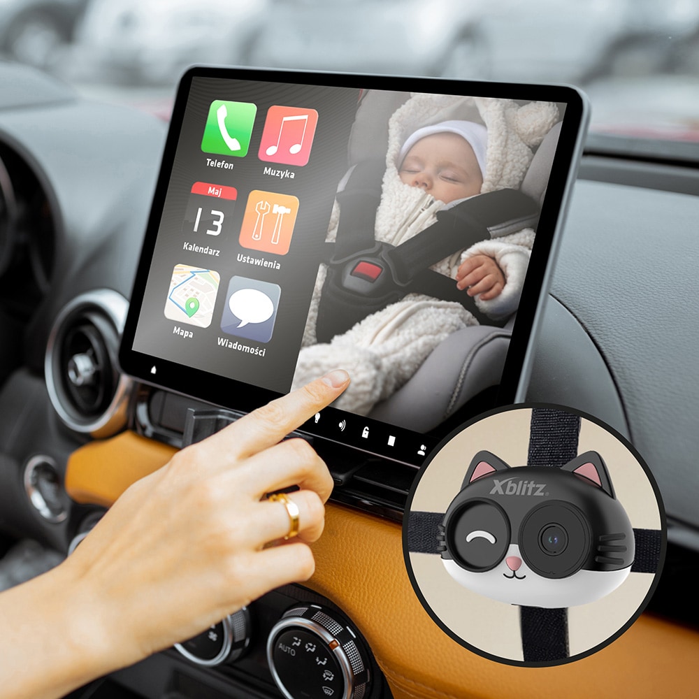 Xblitz Coco Car Baby Monitor til bilen med CarPlay-adapter / Babykamera / Baksetkamera