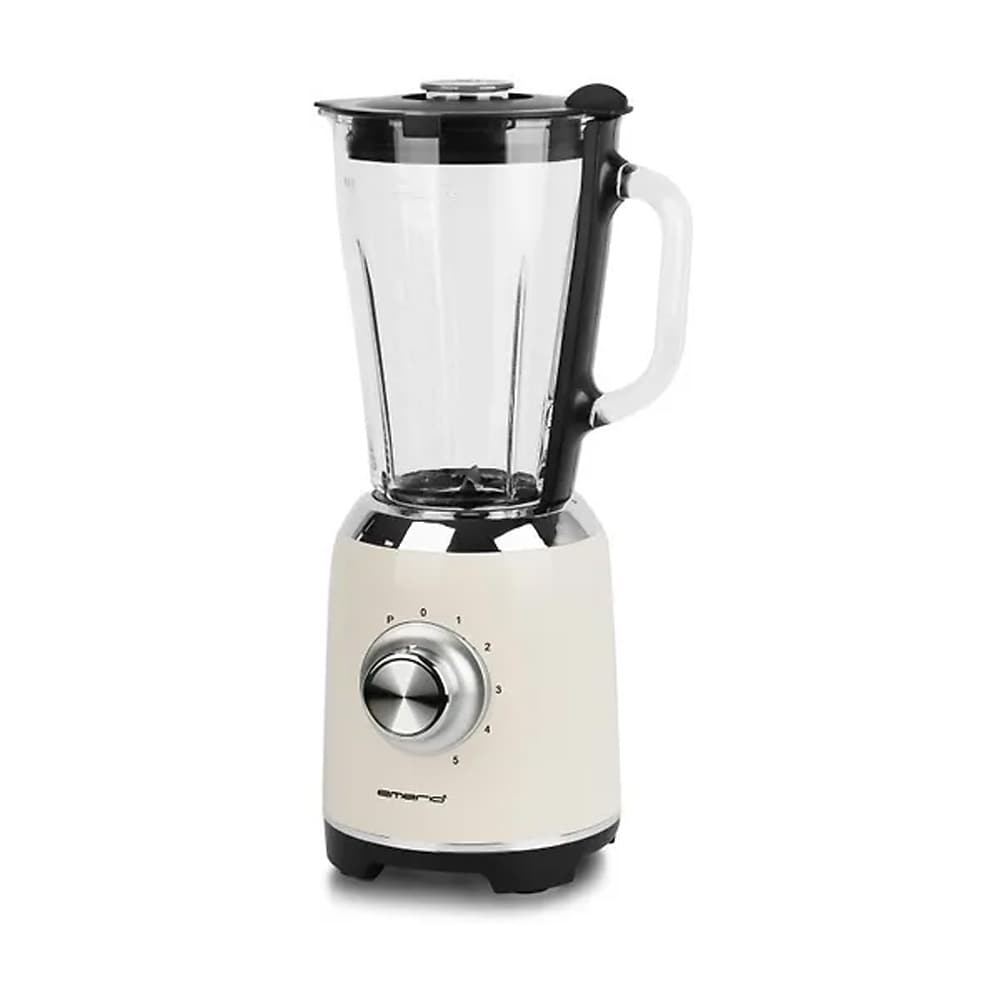 Emerio Retro Blender 600 W – Beige / Smoothieblender med glasskanne / Kjøkkenblender med pulsfunksjon