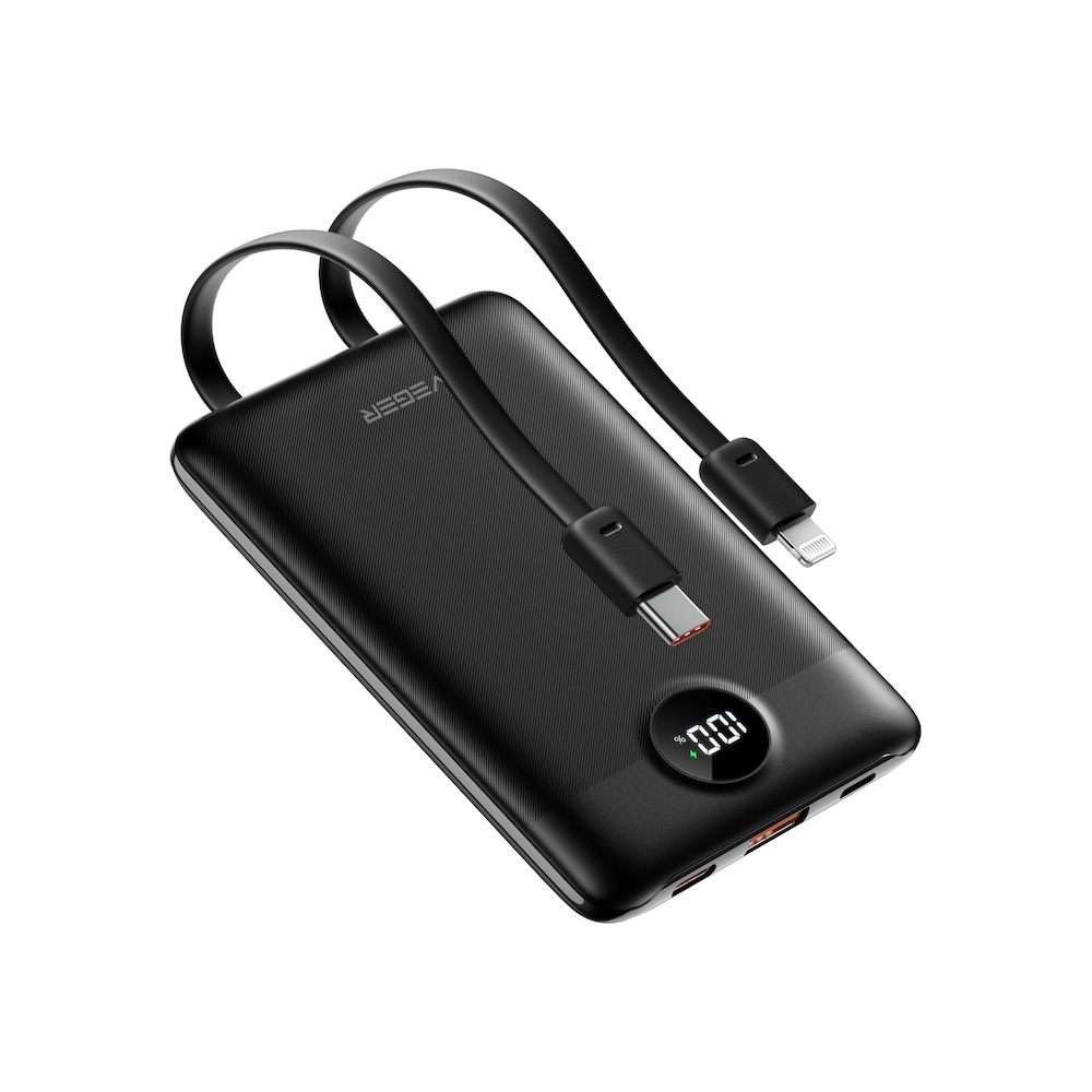 Veger C11 W1170 Powerbank PD QC3 10 000 mAh 2 A 22,5 W USB-C – Svart / Ekstra batteri med hurtiglading