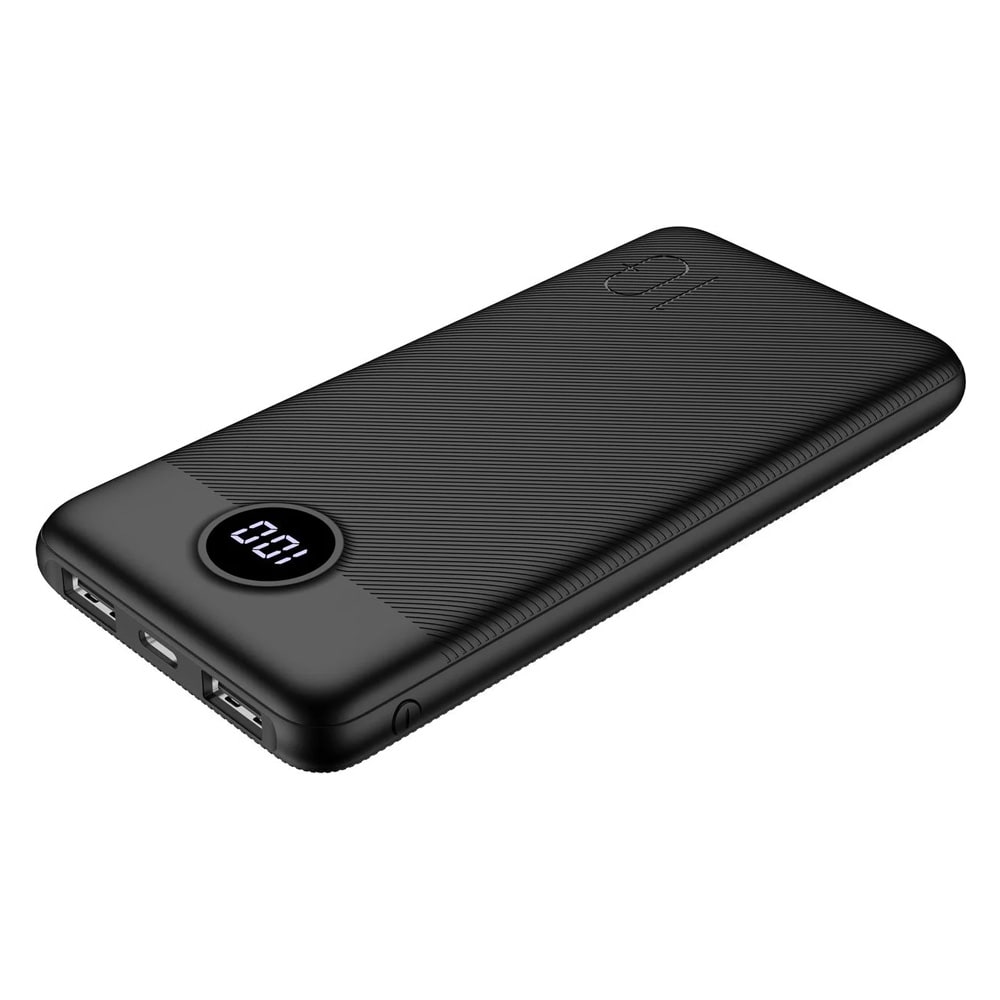 Veger L10S W1105PD Powerbank PD 2A 20W 10000mAh 2xUSB-A 1xUSB-C – Svart / Ekstra batteri med hurtiglading