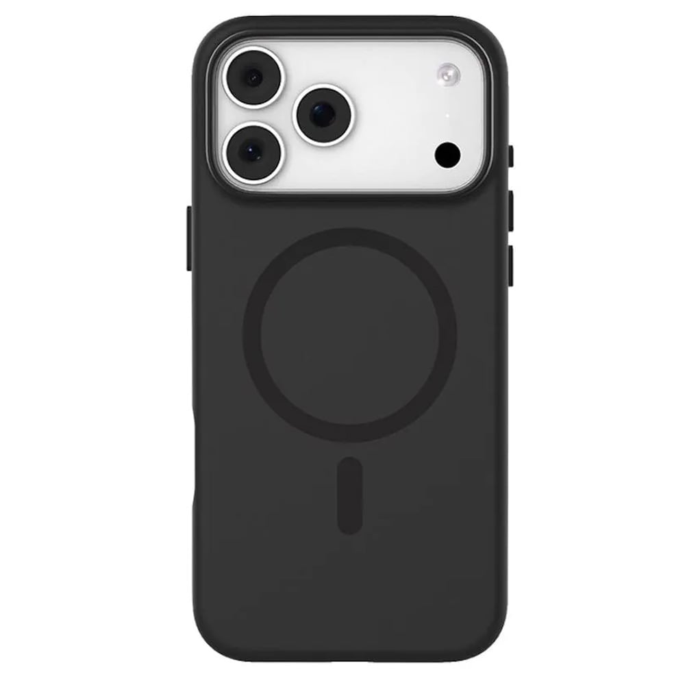 Mutural Pure MagSafe-deksel til iPhone 17 Pro / mobildeksel i silikon med magnetring – Svart