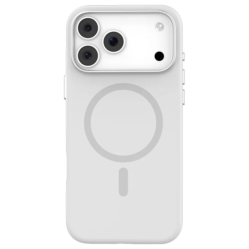 Mutural Pure MagSafe-deksel til iPhone 17 Pro Max / mobildeksel i silikon med magnetring – Hvit