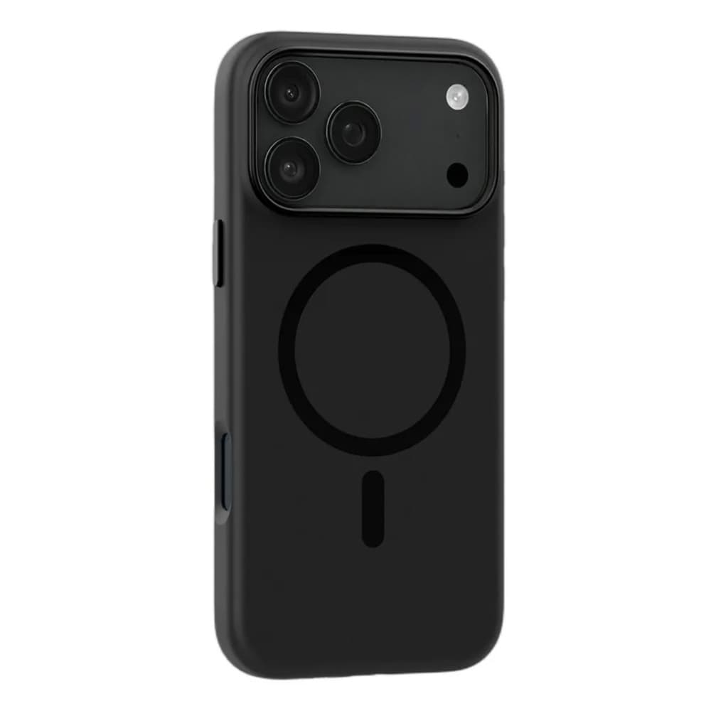 Mutural Pure MagSafe-deksel til iPhone 18 Pro Max / mobildeksel i silikon med magnetring – Svart