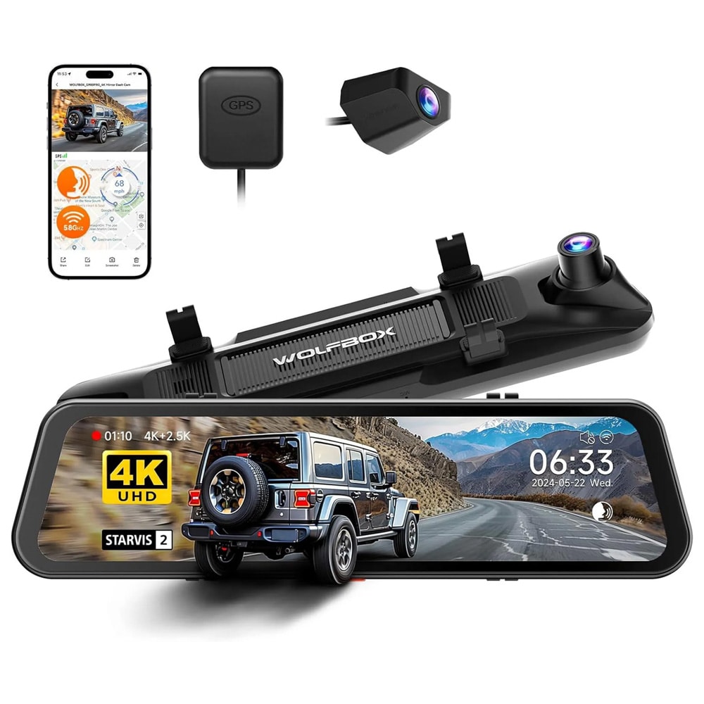 Wolfbox G900Pro Dashcam-skjerm / Digitalt ryggekamera / Bilkamera med berøringsskjerm