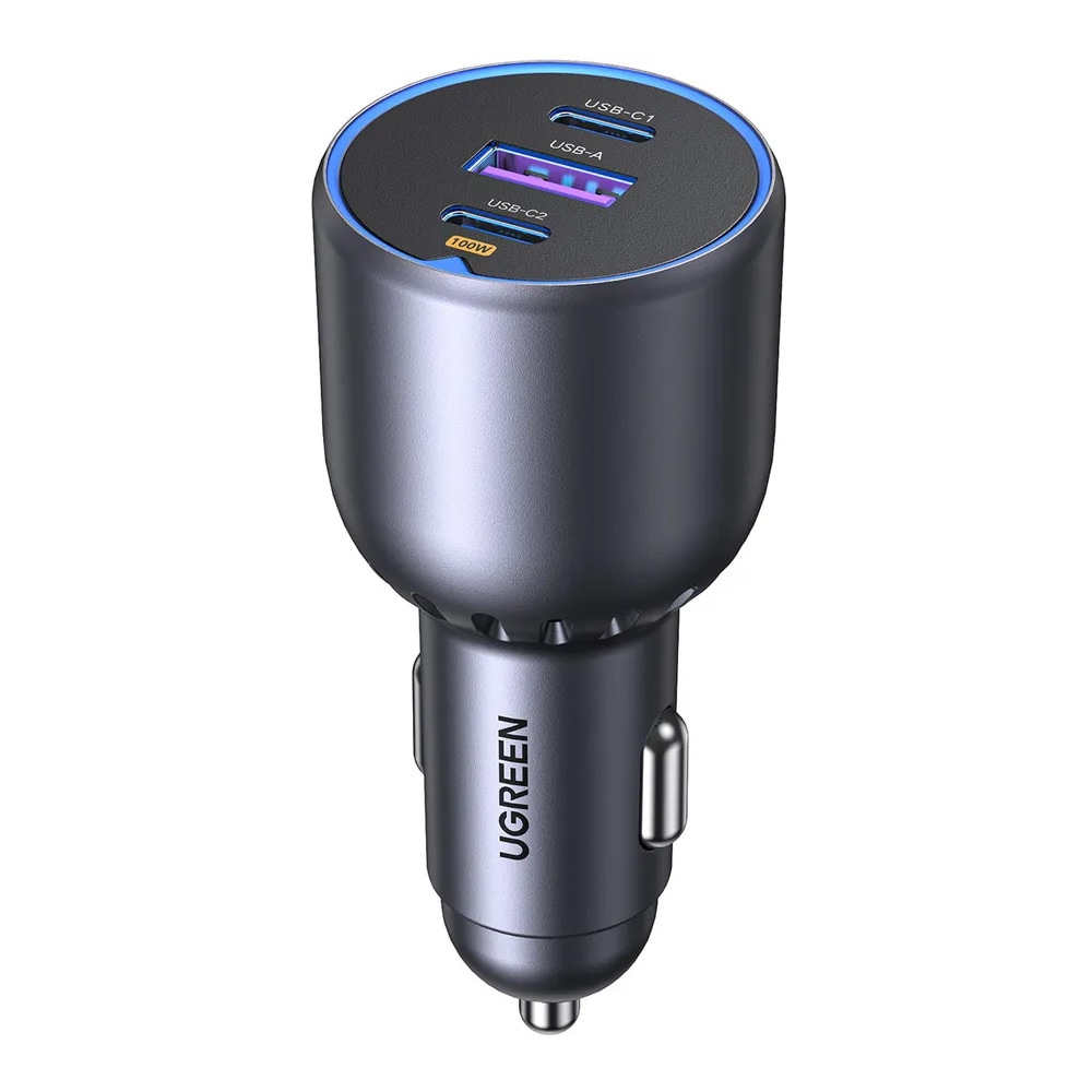 Ugreen EC705 130 W billader med 5 A, 1xUSB, 2xUSB-C / 3-ports hurtiglader for bil