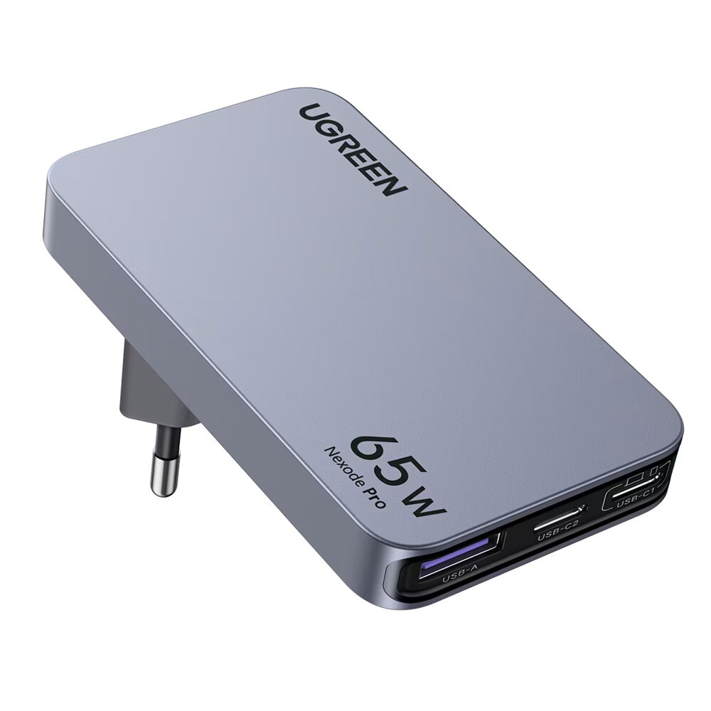 Ugreen X753 Nexode Pro 65 W vegglader 3 A, 1xUSB, 2xUSB-C / USB-C-lader / 3-portslader