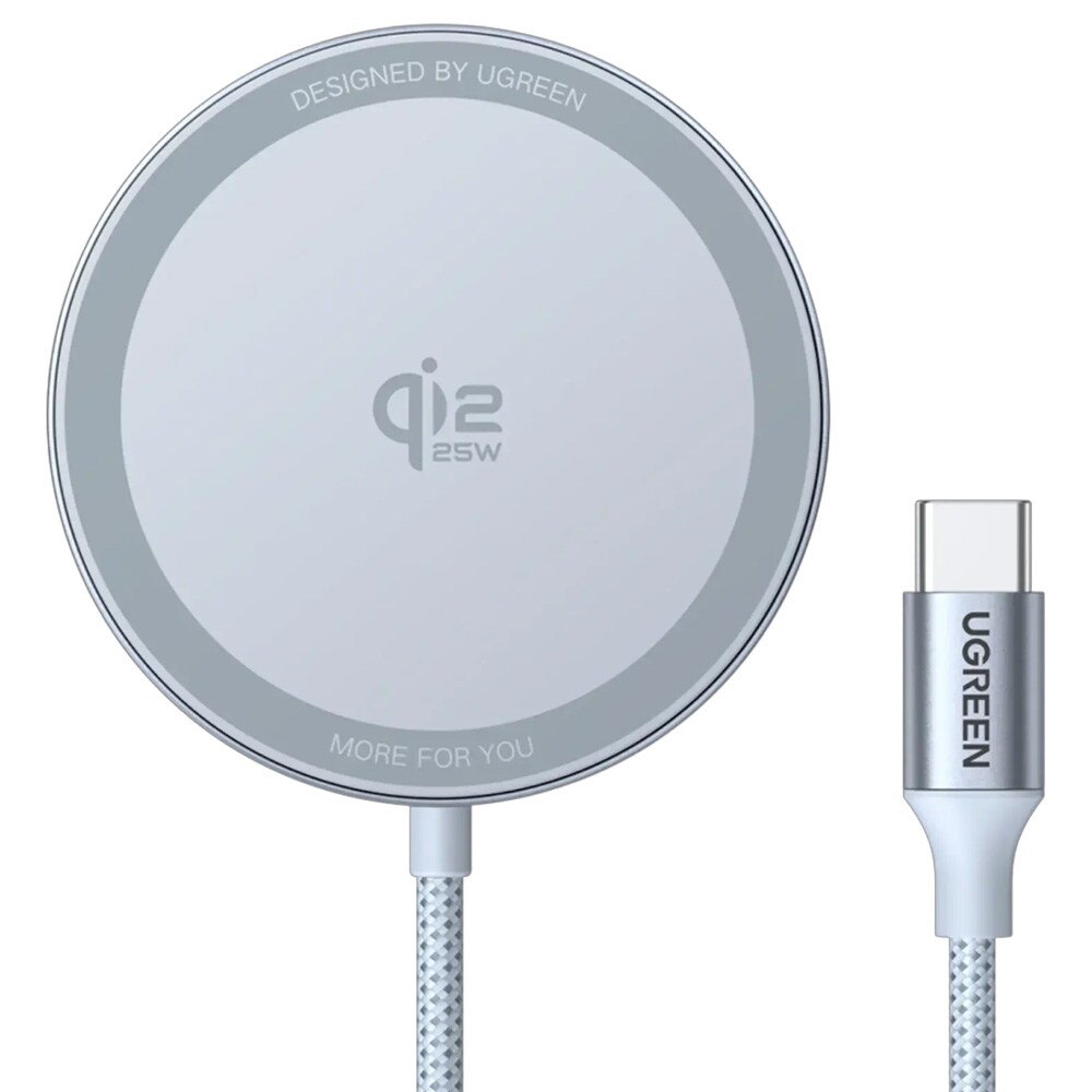 Ugreen MagFlow 25 W trådløs ladestasjon – blå / Qi 2.2-lader / magnetisk trådløs lader