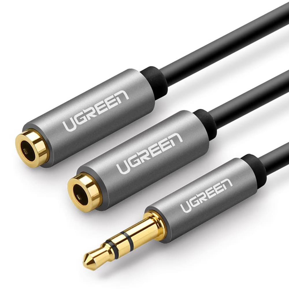 Ugreen AV123 Lydsplitter 3,5 mm til 2x3,5 mm 20 cm / Stereosplitter / Hodetelefonsplitter