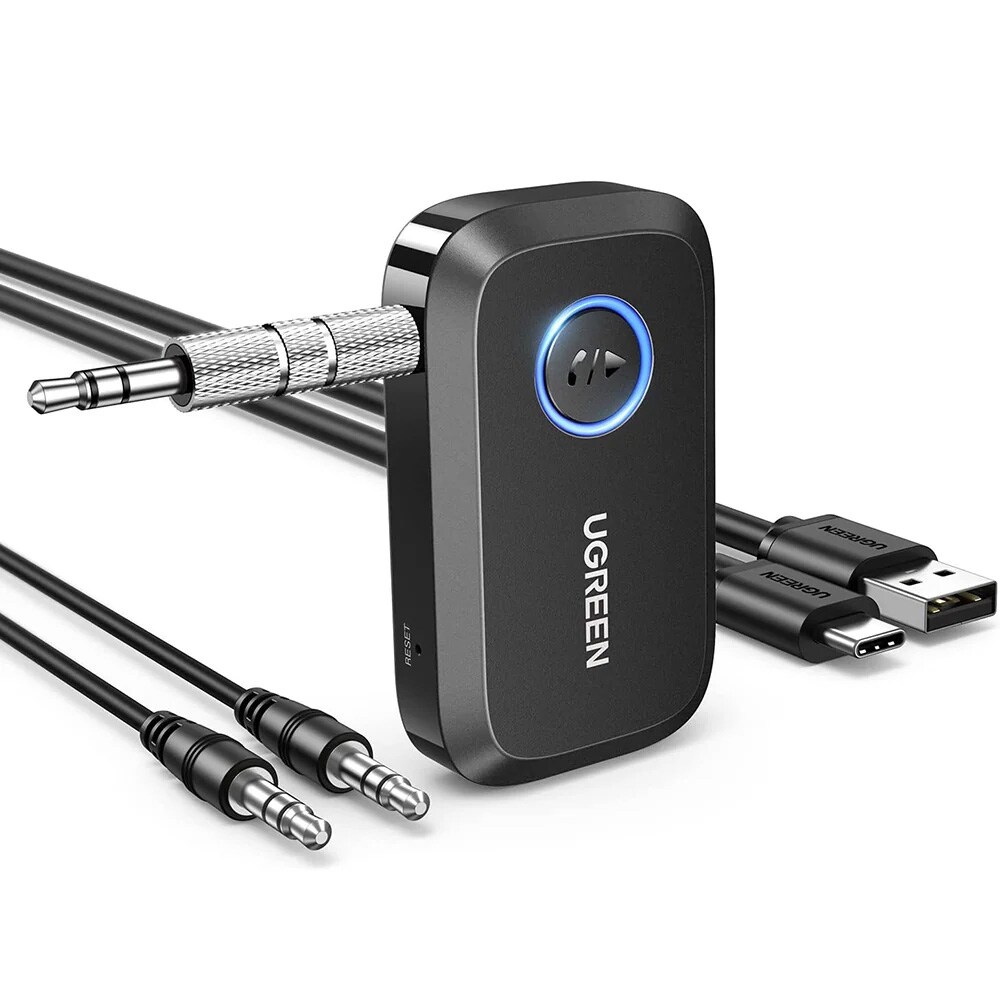 Ugreen CM596 Bluetooth-mottaker – Svart / Trådløs AUX-mottaker / Bluetooth-lydadapter