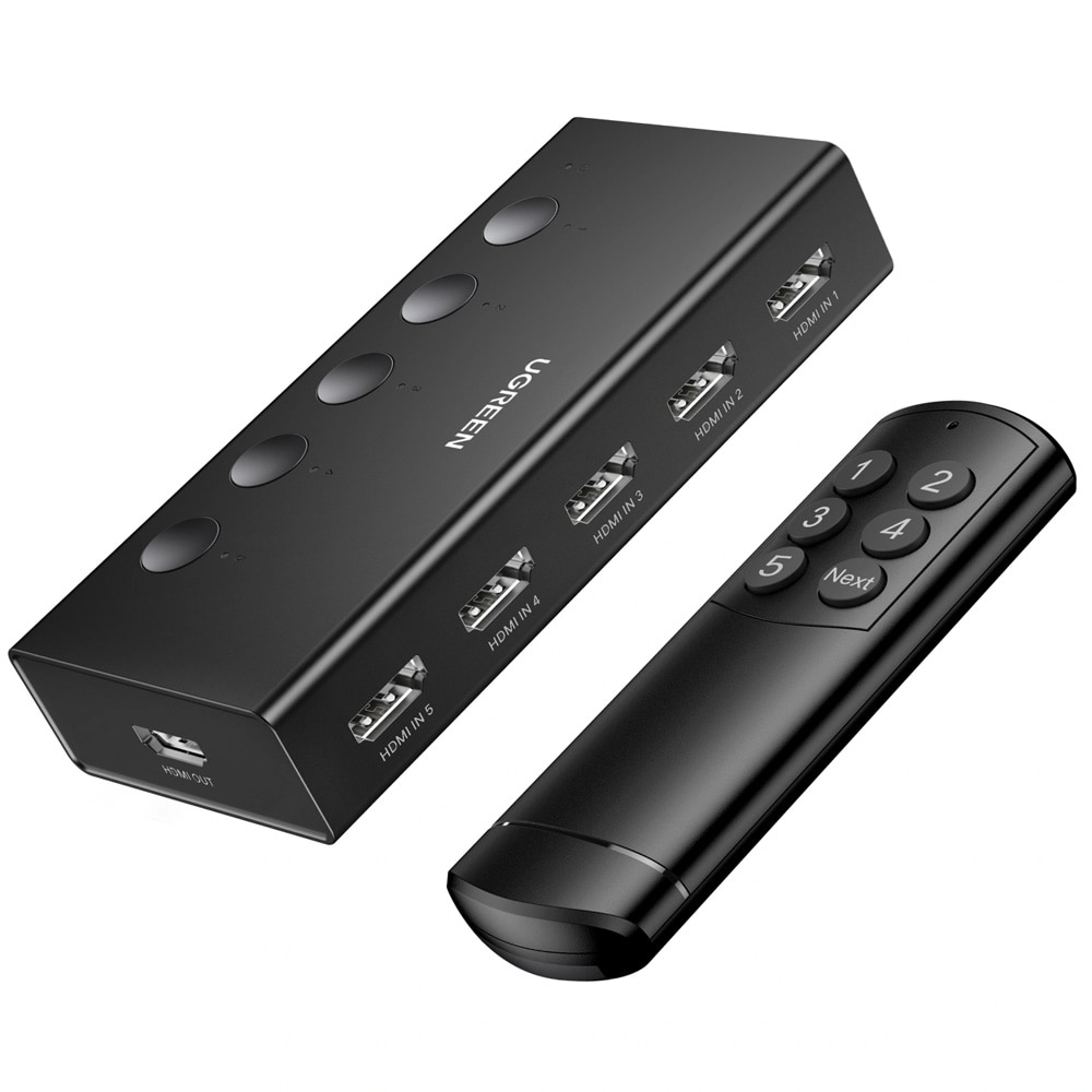 Ugreen CM568 HDMI-svitsj med 5 innganger, 4K@60Hz / HDMI-velger 5 til 1 / 4K60-svitsj