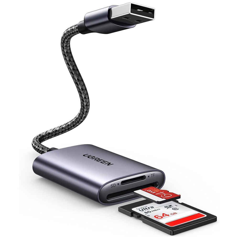 Ugreen CM401 USB-C-kortleser for SD- og microSD-kort / USB-C-minnekortleser / SD-kortadapter