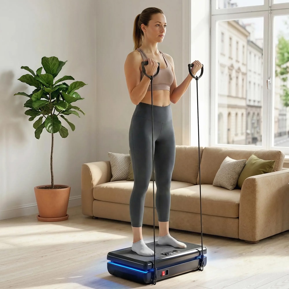 Sportnow vibrasjonsplate med 120 intensitetsnivåer / Vibrasjonsplattform / Vibroplate