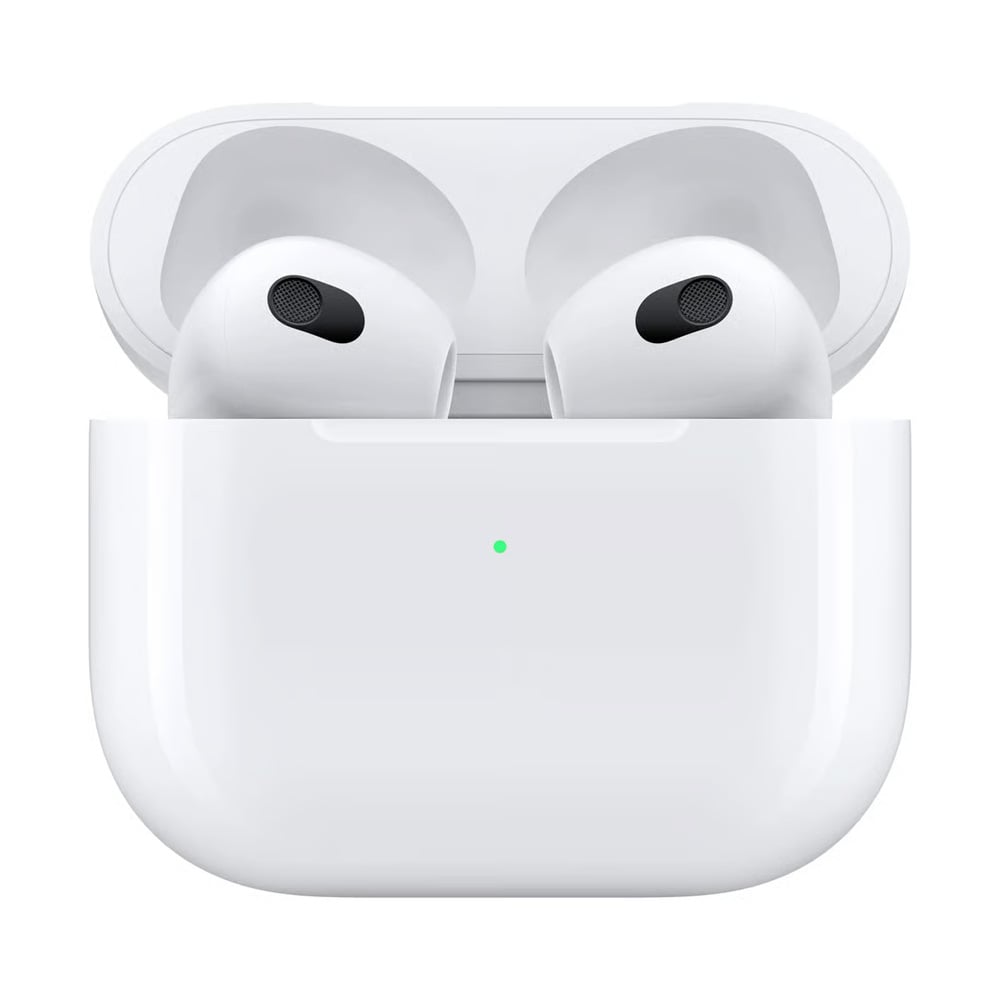 Apple AirPods 3 / trådløse ørepropper med MagSafe-ladeetui og romlig lyd – Hvit