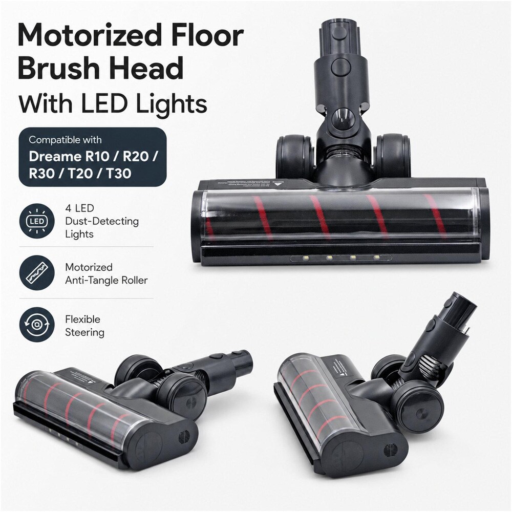 Støvsugermunnstykke med LED til Dreame R10 / R20 / R30 / T20 / T30 / Gulvmunnstykke
