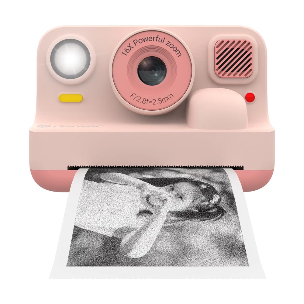 Denver barnekamera med direkteutskrift – Rosa / 48 MP digitalkamera / Full HD-kamera med fotoprinter
