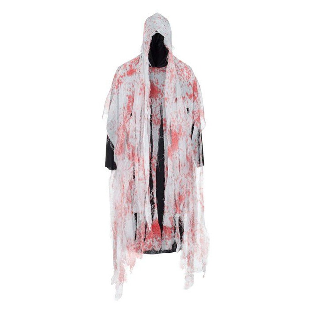 Blodig kappe med hette til Halloween, én størrelse / Halloween-kappe / Skrekkdrakt for voksne