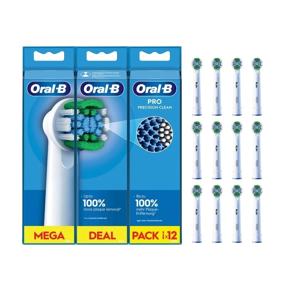 Oral-B Pro Precision Clean 12-pakning / Tannbørstehoder / Erstatningsbørster til elektrisk tannbørste