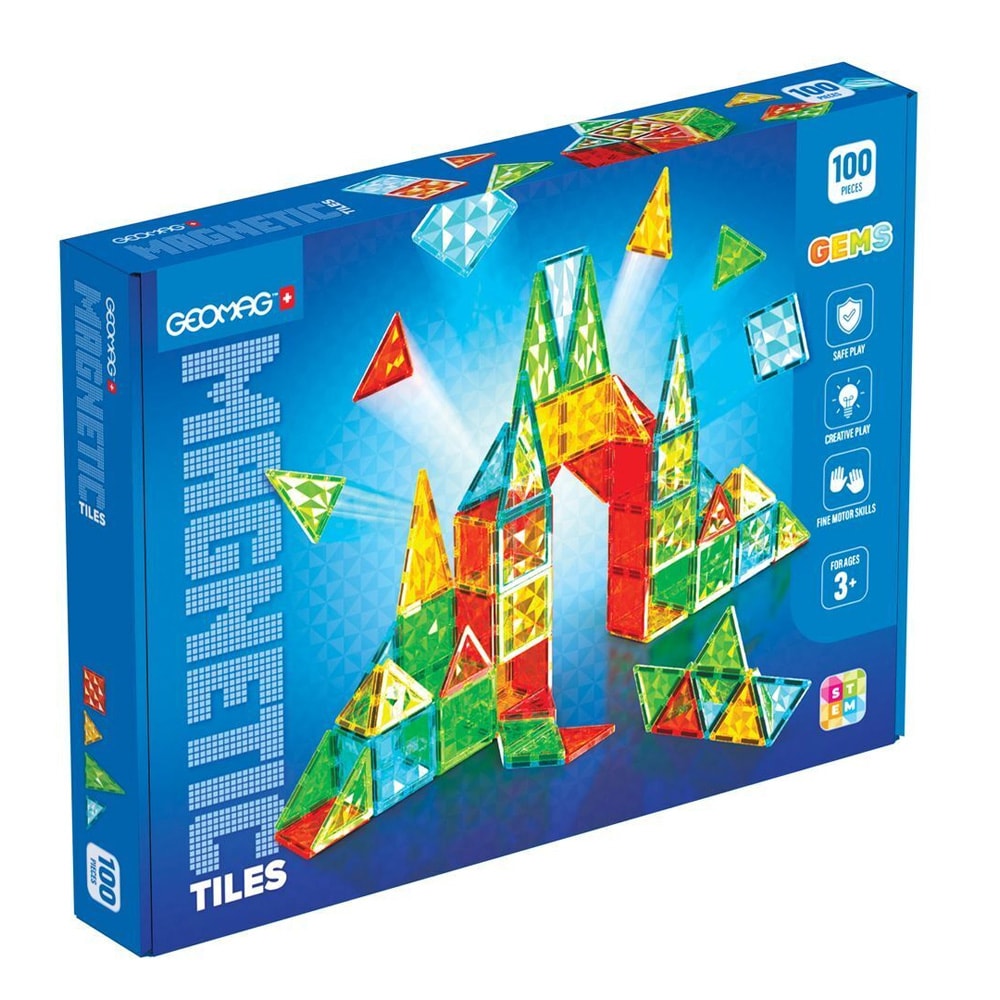 Geomag Gems magnetisk byggesett, 100 deler / Magnetbyggesett / Magnetiske byggeplater