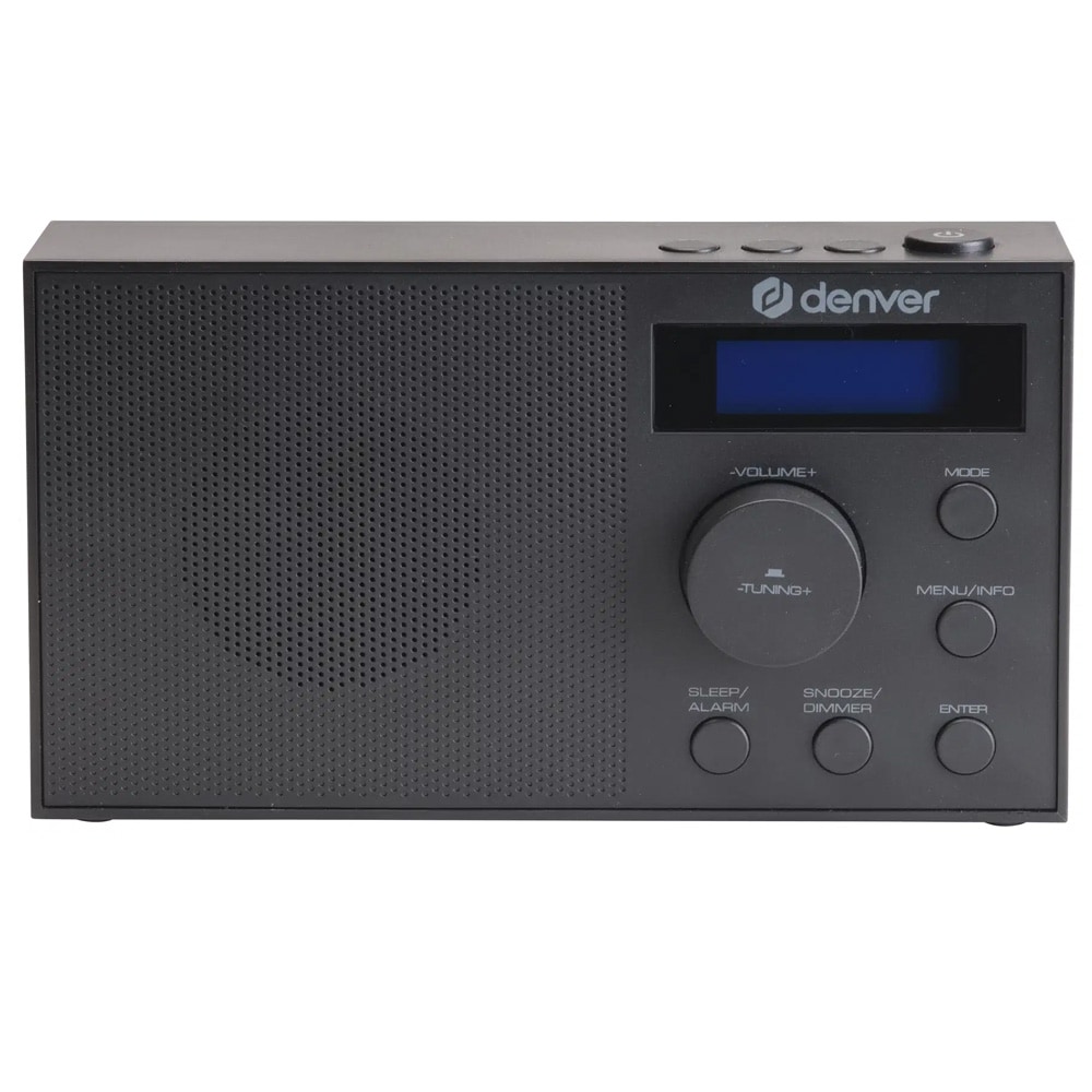 Denver DAB-51B DAB+/FM-radio – Svart / Vekkerradio med dobbel alarm / DAB-radio med 40 hurtigvalg