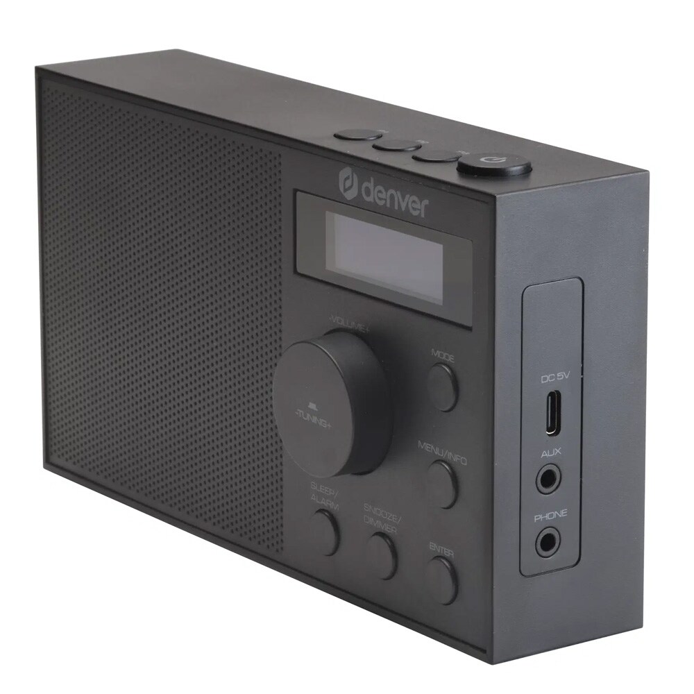 Denver DAB-51B DAB+/FM-radio – Svart / Vekkerradio med dobbel alarm / DAB-radio med 40 hurtigvalg