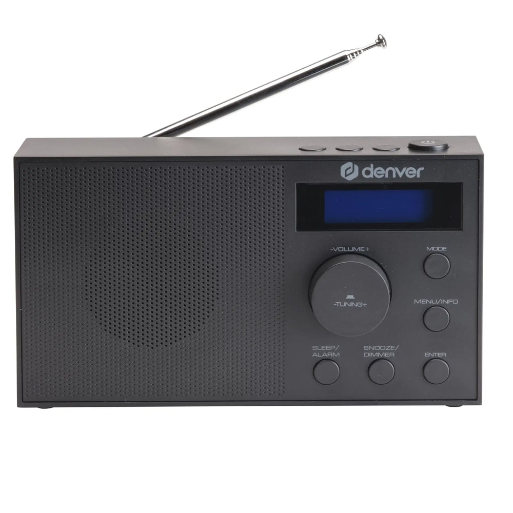 Denver DAB-51B DAB+/FM-radio – Svart / Vekkerradio med dobbel alarm / DAB-radio med 40 hurtigvalg