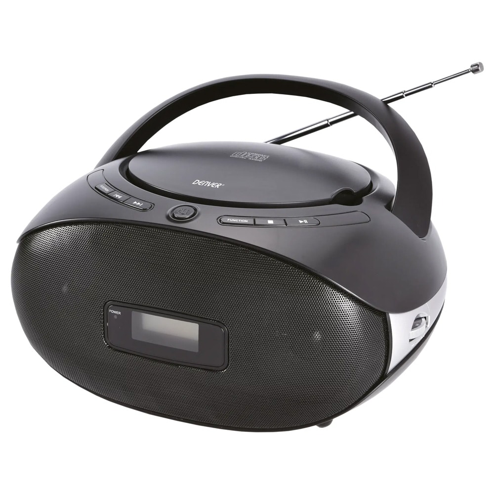 Denver TC-29 Bærbar CD-spiller med radio / CD-boombox / FM-radio med AUX-inngang