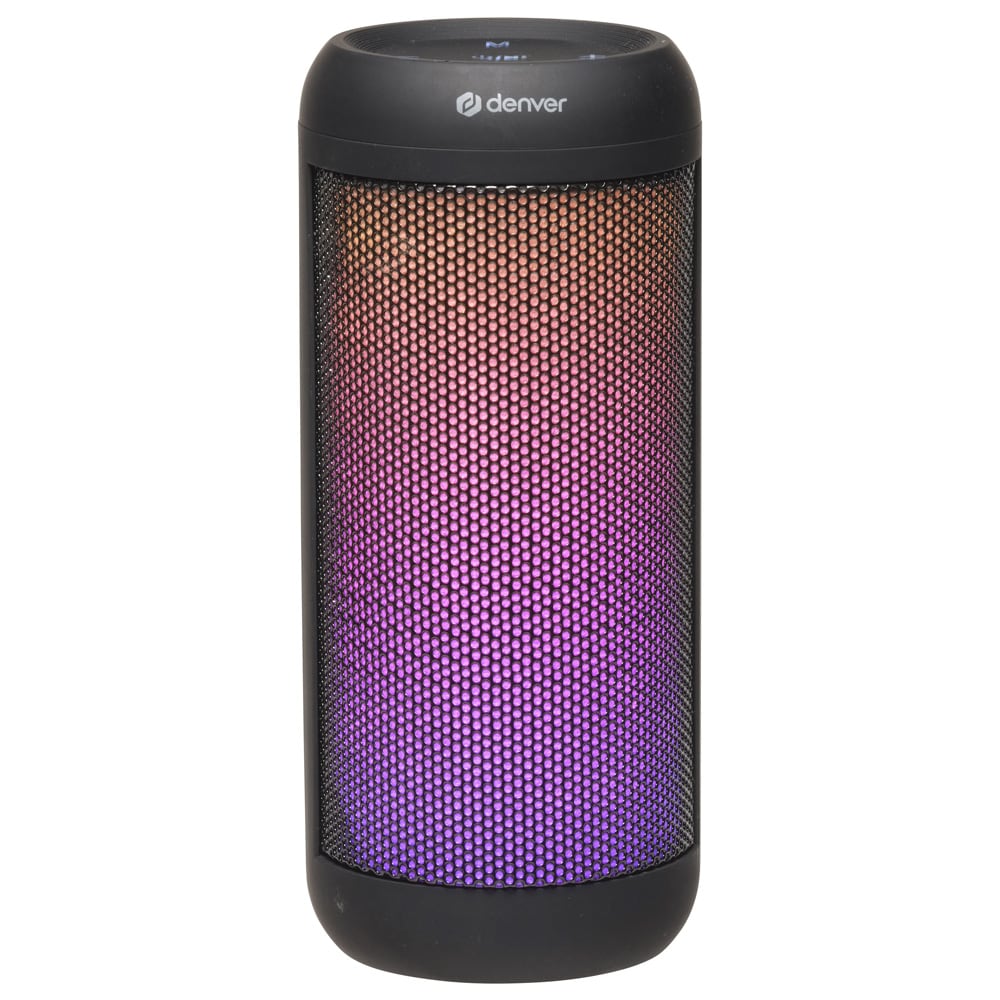 Denver BTL-63 Bluetooth-høyttaler med LED / Bærbar høyttaler / TWS-høyttaler med lyseffekter