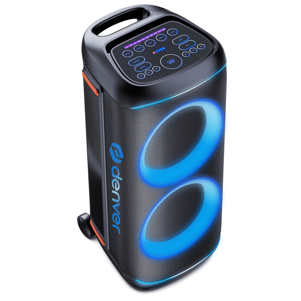 Denver BPS-470 festhøyttaler med mikrofon og fjernkontroll / 200 W RMS / Bluetooth-høyttaler