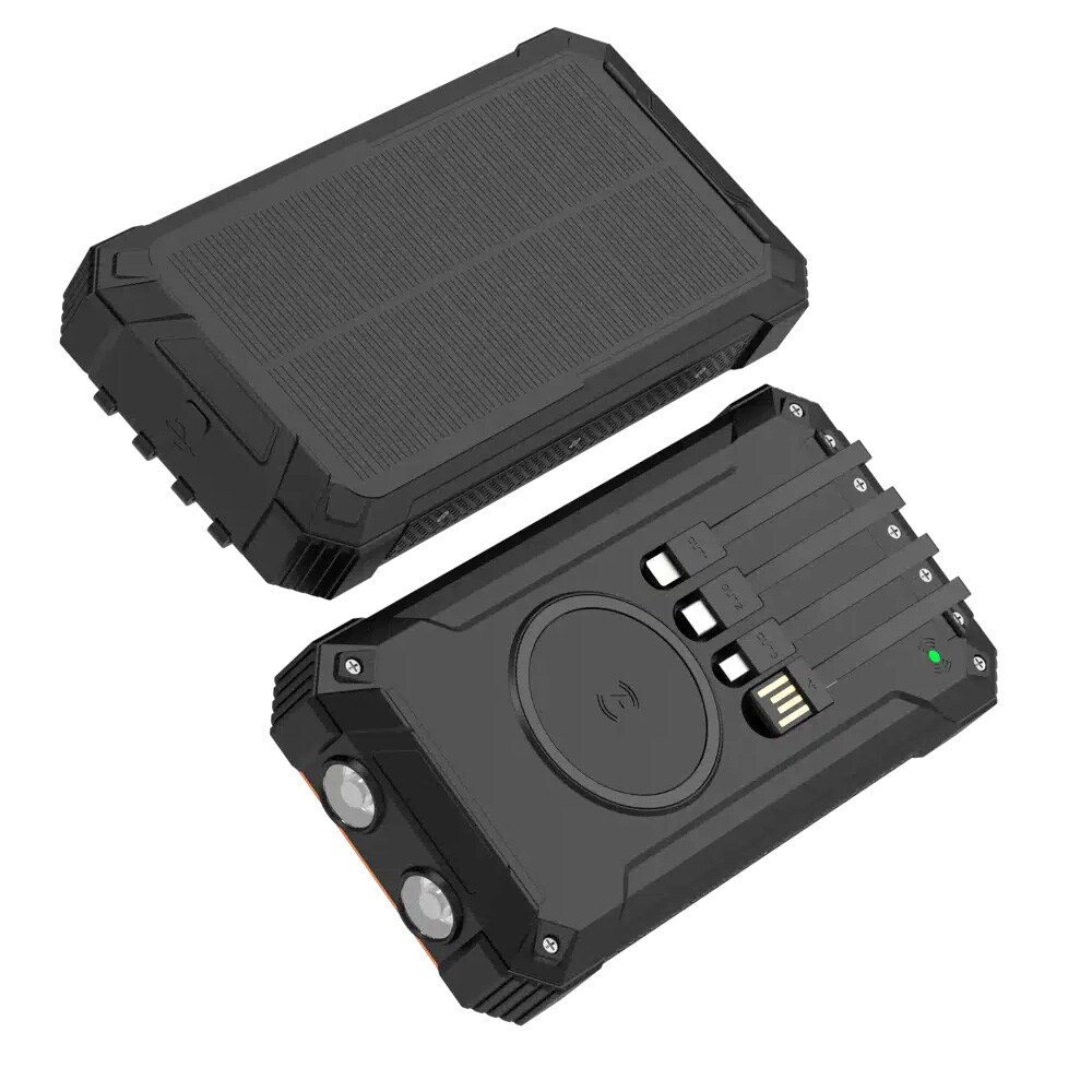 Denver PSC-20012 Powerbank 20 000 mAh med solcellelading / Powerbank med solcelle / Eksternt batteri