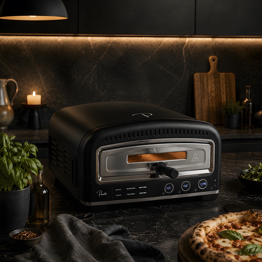 Panetti Pizzetta Pro elektrisk pizzaovn / Pizzaovn med roterende stein / Infrarød pizzaovn