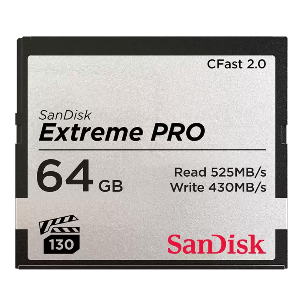 SanDisk Extreme PRO CFast 2.0 minnekort 64 GB / CFast-minnekort / Kamerakort for 4K