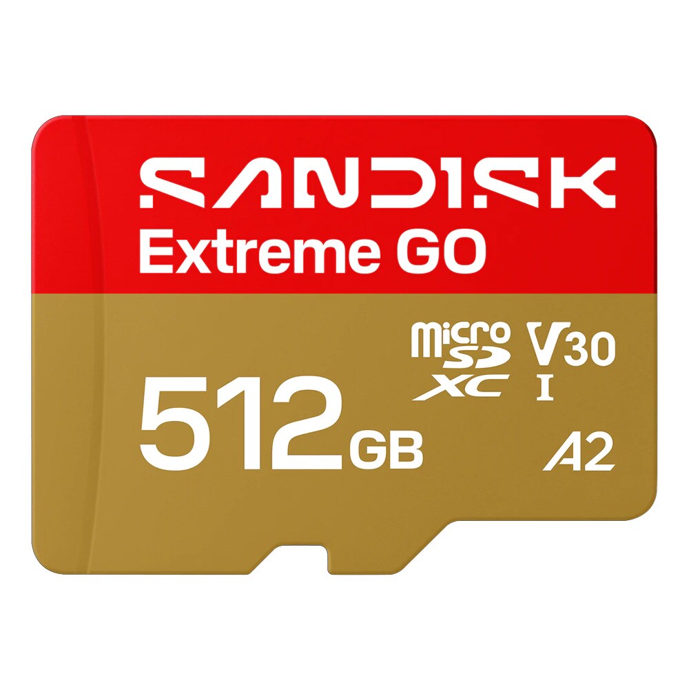 SanDisk Extreme GO microSD UHS-I 512 GB / microSDXC-minnekort / Minnekort for 4K og 5K
