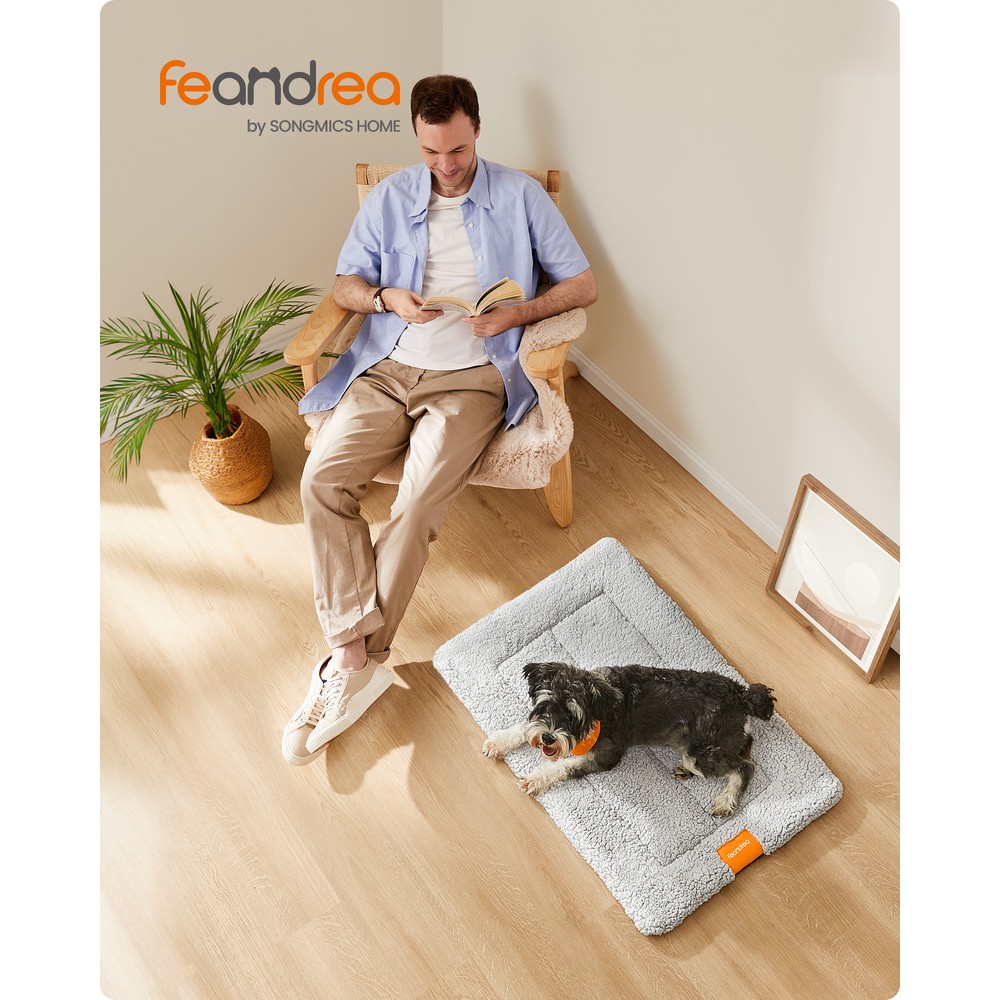 Selvoppvarmende teppe for hund og katt 75 x 50 cm – Lysgrå / Varmeteppe for kjæledyr / Hundematte