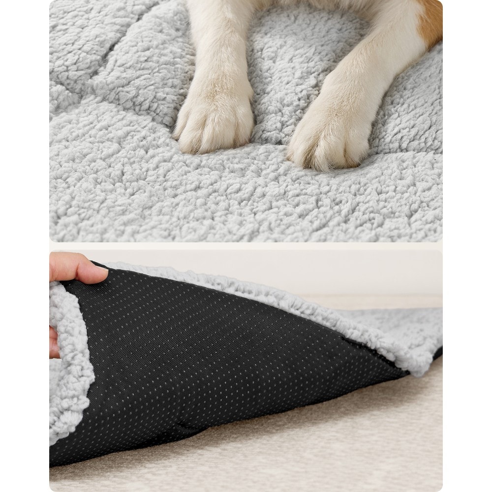 Selvoppvarmende teppe for hund og katt 75 x 50 cm – Lysgrå / Varmeteppe for kjæledyr / Hundematte