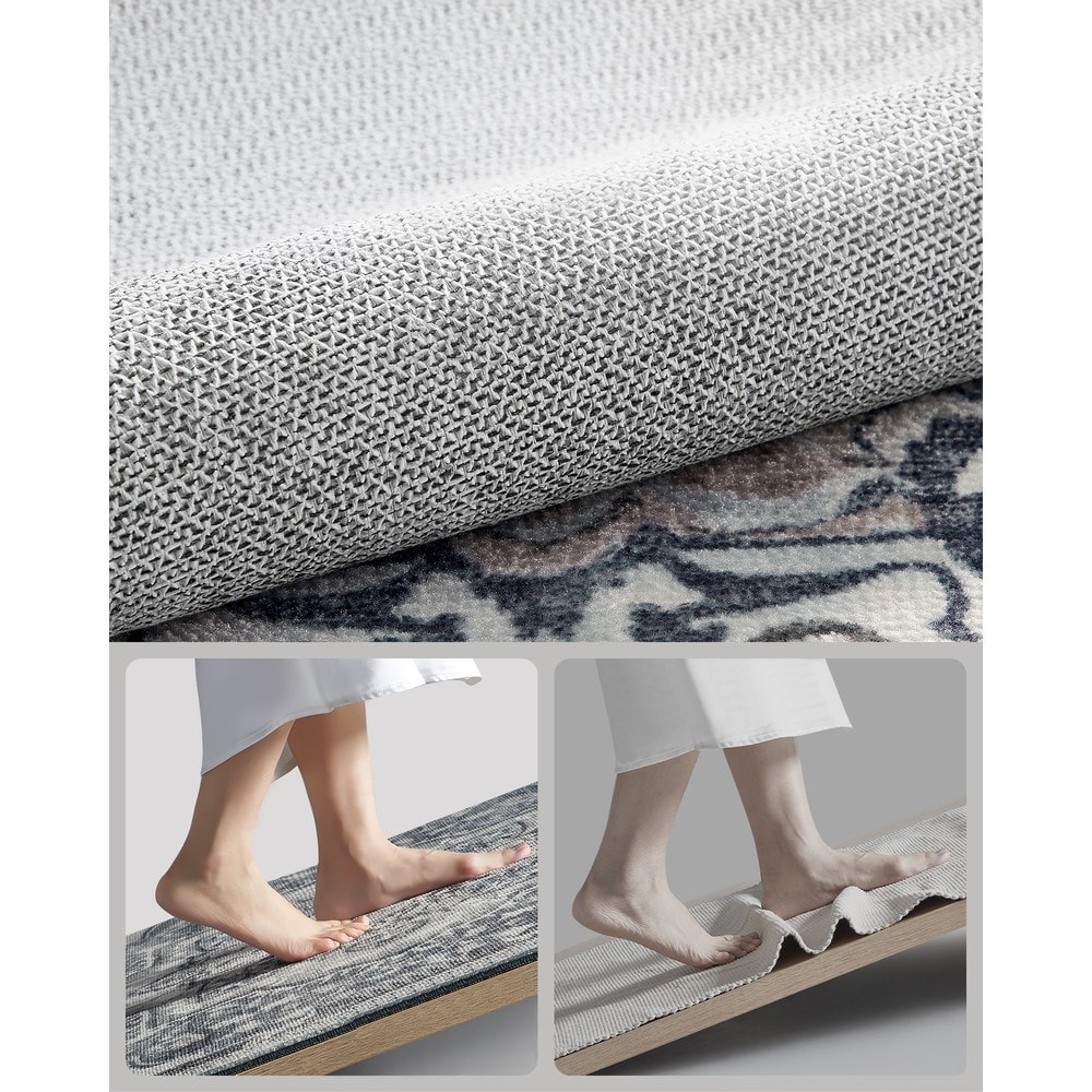 Halkfri matta i vintagestil 140x200 cm - Grå