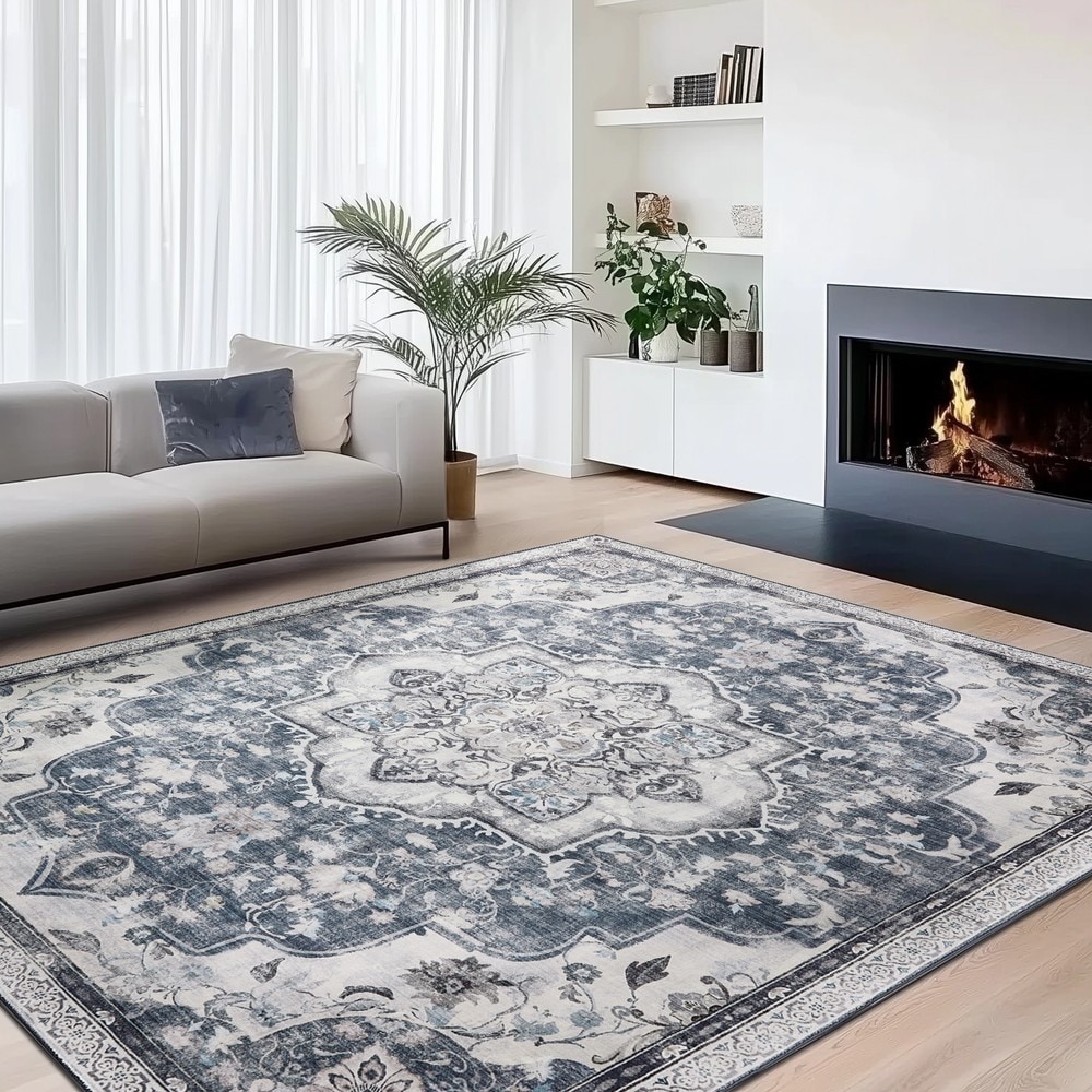 Halkfri matta i vintagestil 140x200 cm - Grå