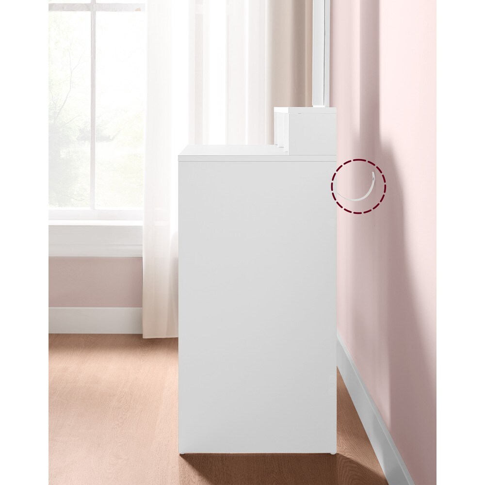 Sminkbord med spegel och 2 lådor 60 cm - Vit