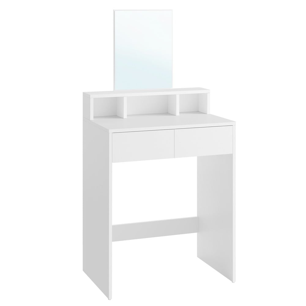 Sminkbord med spegel och 2 lådor 60 cm - Vit
