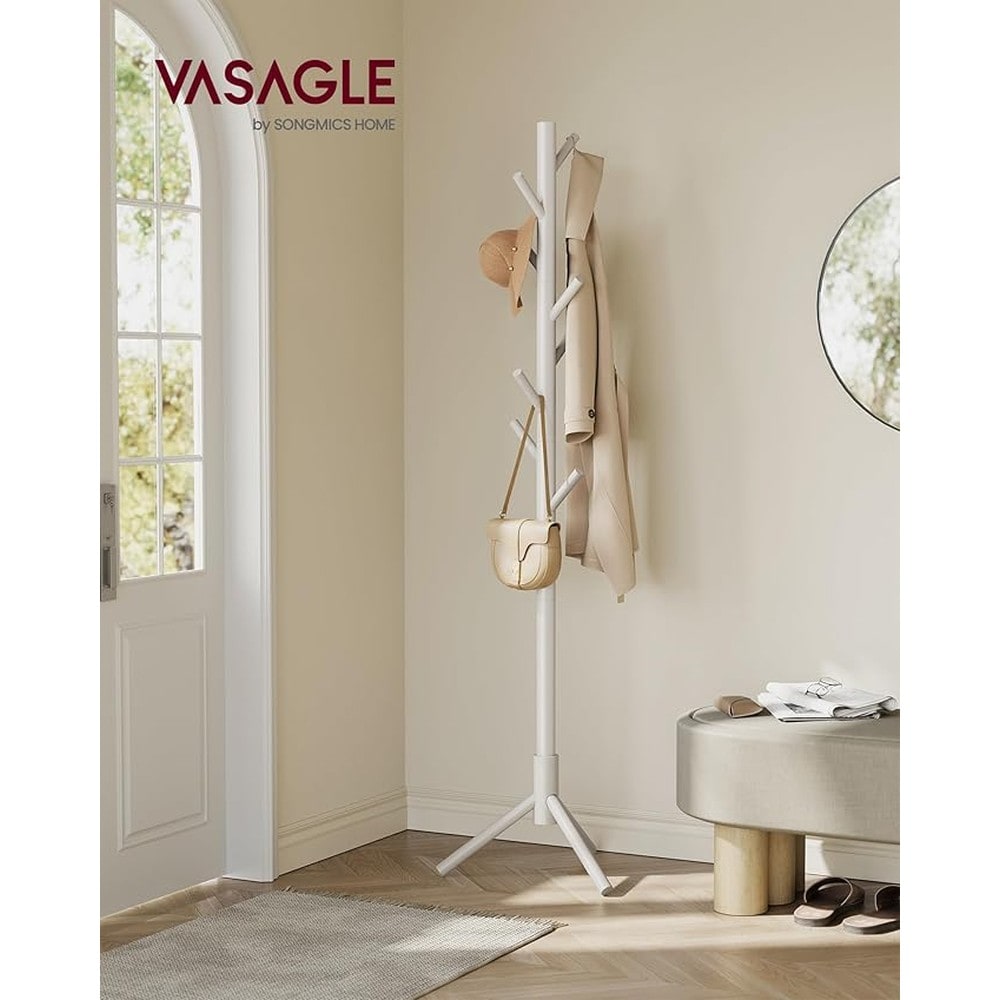 Klädhängare i massivt trä med 8 krokar - Beige