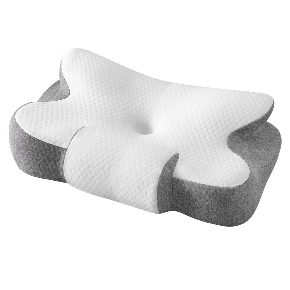 Ergonomisk kudde i memoryskum med justerbar höjd - Vit/Grå