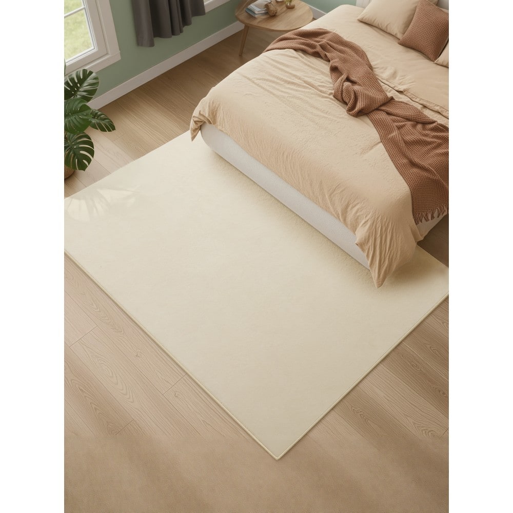 Enfärgad matta halkfri tvättbar 120x170 cm - Beige