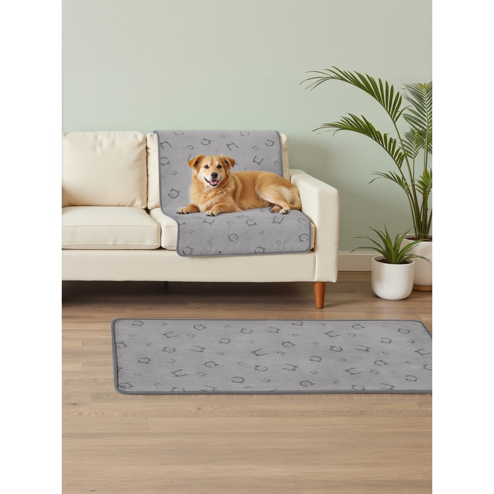 Vaskbare, vanntette underlag for kjæledyr, 122 x 61 cm, 2-pakning – Grå / Valpematter / Tissematter