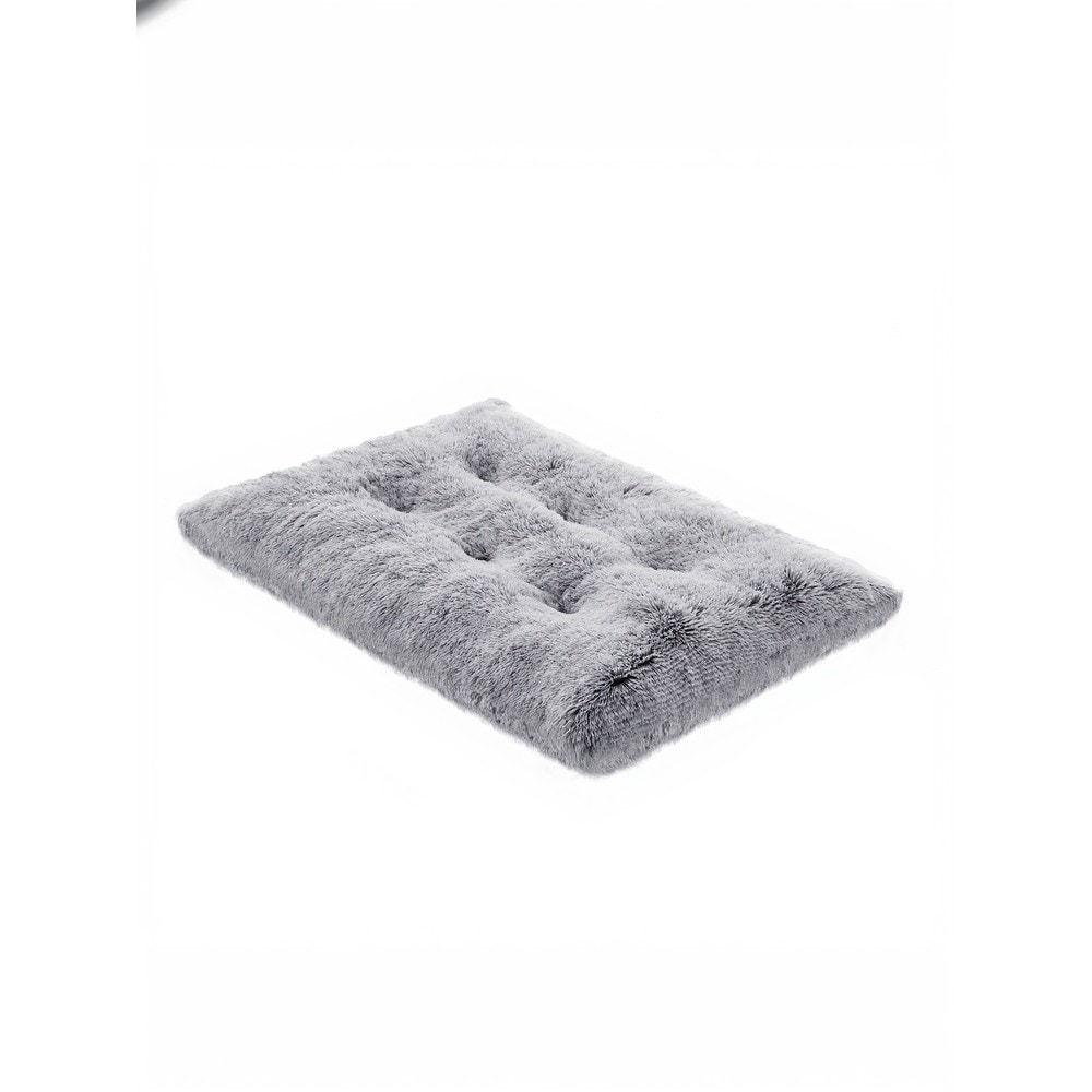 Hundeseng i lang plysj, 105 x 68 cm / Vaskbar hundepute / Hundemadrass med sklisikring